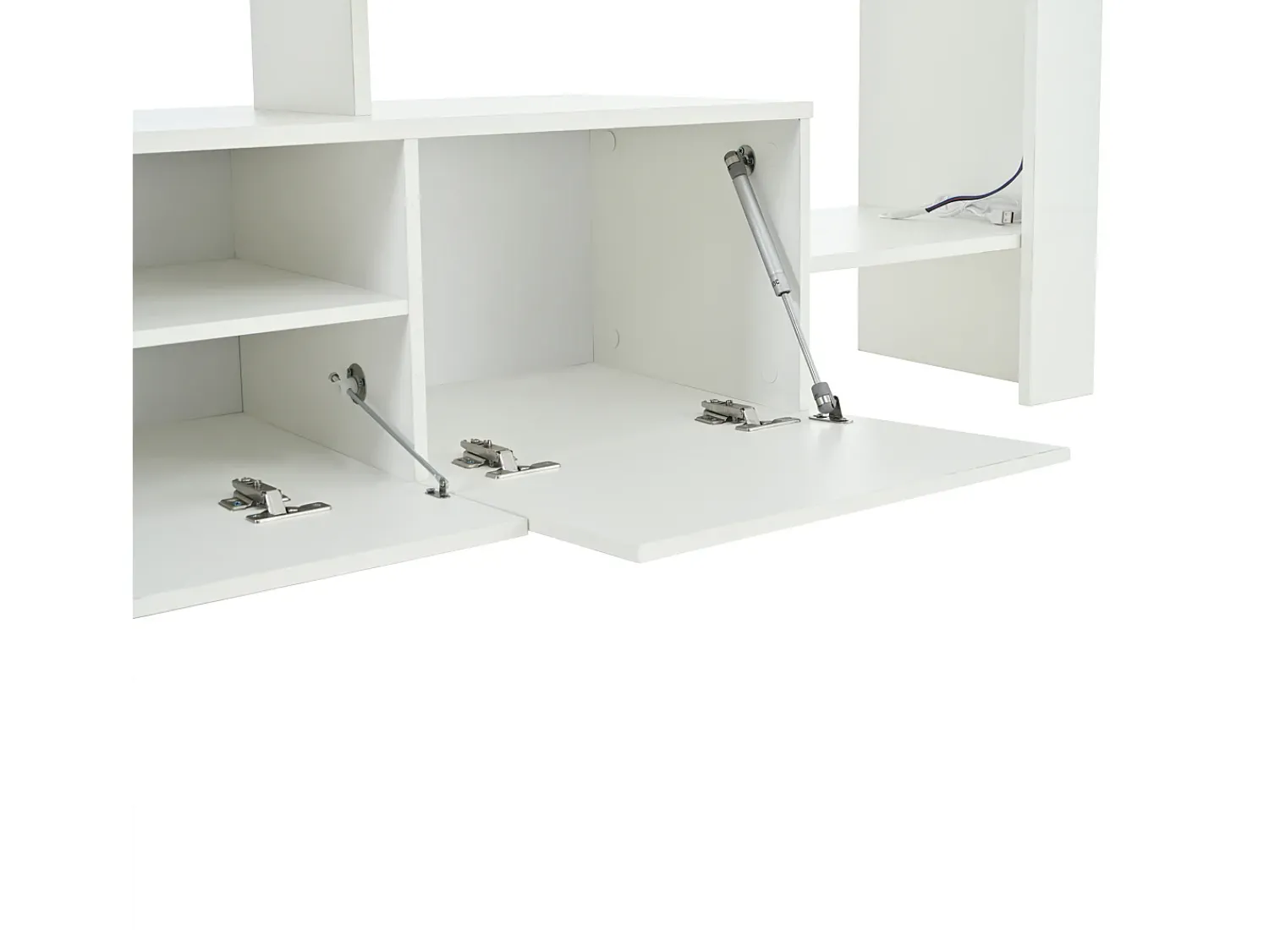 New Hauss Spole Suporte para TV com iluminação LED e 3 portas - acabamento brilhante - 192 x 37 x 53 cm Branco