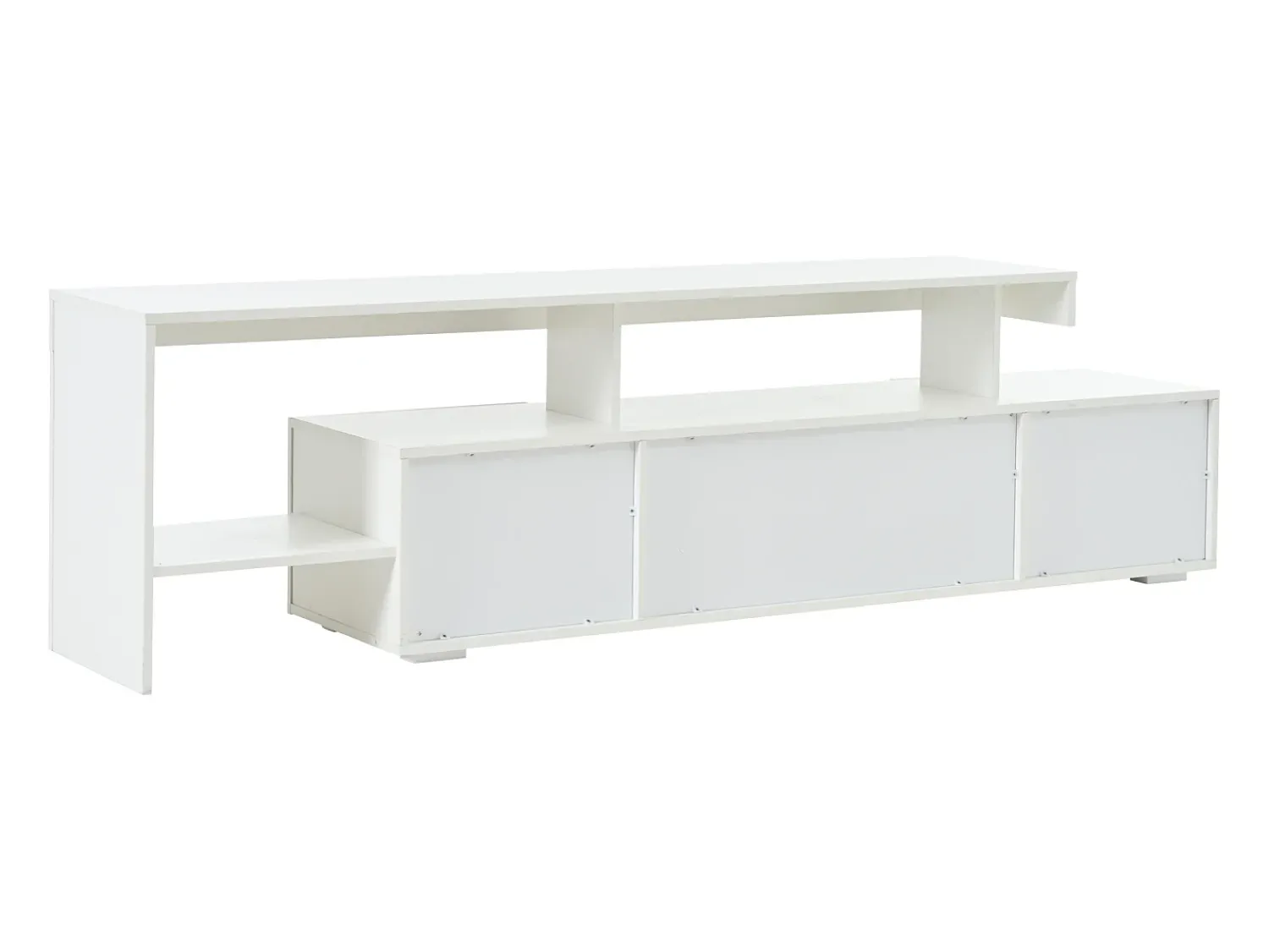 New Hauss Spole Suporte para TV com iluminação LED e 3 portas - acabamento brilhante - 192 x 37 x 53 cm Branco