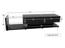 Sale Hauss Spole Suporte para TV com iluminação LED, 2 gavetas e 2 prateleiras em vidro - Preto
