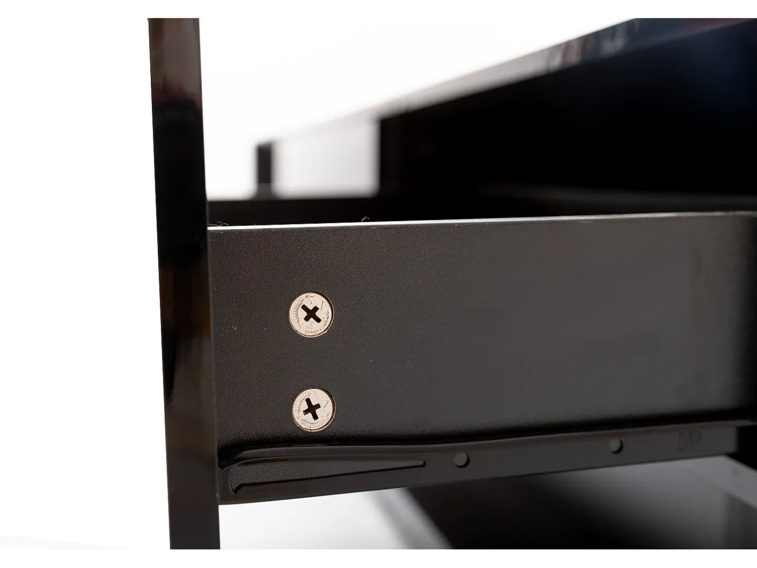Sale Hauss Spole Suporte para TV com iluminação LED, 2 gavetas e 2 prateleiras em vidro - Preto