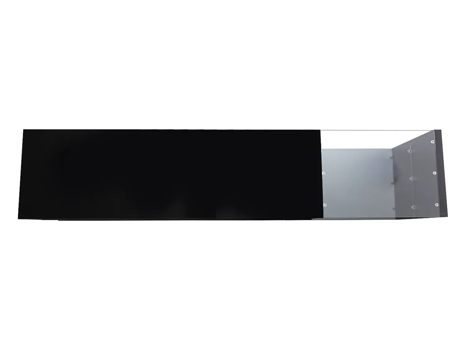 Sale Hauss Spole Suporte para TV com iluminação LED, 2 gavetas e 2 prateleiras em vidro - Preto