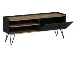 Helloshop26 Suporte para TV com porta 50 x 124 x 37 cm / efeito madeira 03_0007751^ Móvel De Tv