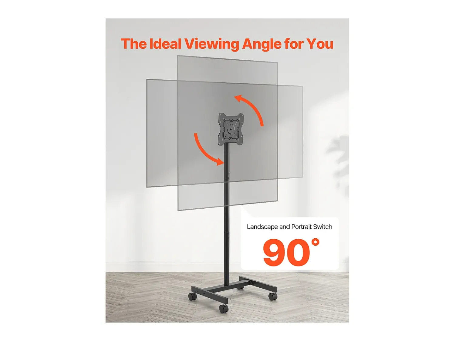 Móvel De Tv| Suporte para TV com Rodas SucceBuy Carrinho Móvel para TV e Suporte para TV com Pé Portátil, Para Televisores/LED/LCD/OLED de 431,8 a 1397 mm, Até 20 kg Preto