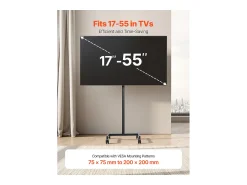 Móvel De Tv| Suporte para TV com Rodas SucceBuy Carrinho Móvel para TV e Suporte para TV com Pé Portátil, Para Televisores/LED/LCD/OLED de 431,8 a 1397 mm, Até 20 kg Preto