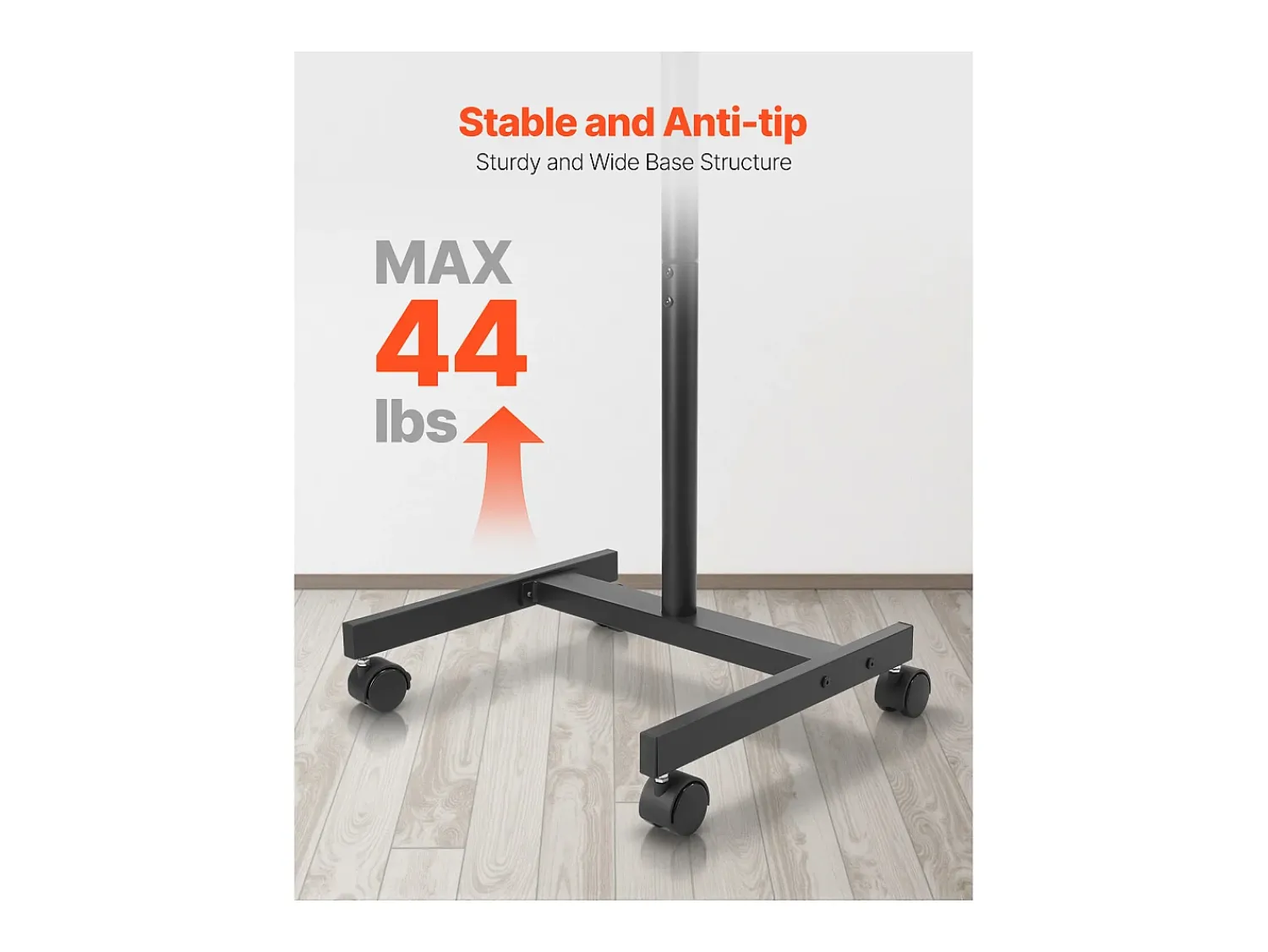 Móvel De Tv| Suporte para TV com Rodas SucceBuy Carrinho Móvel para TV e Suporte para TV com Pé Portátil, Para Televisores/LED/LCD/OLED de 431,8 a 1397 mm, Até 20 kg Preto