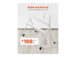 Móvel De Tv* Suporte para TV com Rodas SucceBuy Carrinho Móvel para TV e Suporte Portátil com Pé, Para Televisores/LED/LCD/OLED de 889 a 2540 mm, Até 90 kg Branco
