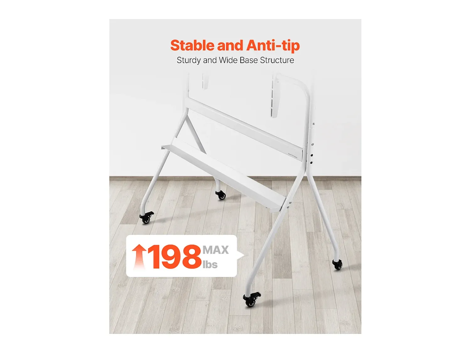 Móvel De Tv* Suporte para TV com Rodas SucceBuy Carrinho Móvel para TV e Suporte Portátil com Pé, Para Televisores/LED/LCD/OLED de 889 a 2540 mm, Até 90 kg Branco