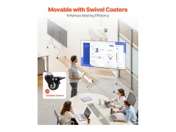 Móvel De Tv* Suporte para TV com Rodas SucceBuy Carrinho Móvel para TV e Suporte Portátil com Pé, Para Televisores/LED/LCD/OLED de 889 a 2540 mm, Até 90 kg Branco