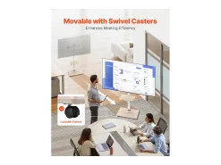 Sale Suporte para TV com Rodas SucceBuy, Ecrãs de 81,2,8-177,8 cm, Carrinho Móvel, Rotação de 25°, Altura Ajustável, 40 kg, VESA 60 x 40 cm, Quarto/Exterior Bege