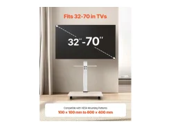 Sale Suporte para TV com Rodas SucceBuy, Ecrãs de 81,2,8-177,8 cm, Carrinho Móvel, Rotação de 25°, Altura Ajustável, 40 kg, VESA 60 x 40 cm, Quarto/Exterior Bege
