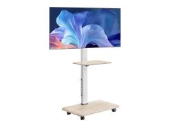 Sale Suporte para TV com Rodas SucceBuy, Ecrãs de 81,2,8-177,8 cm, Carrinho Móvel, Rotação de 25°, Altura Ajustável, 40 kg, VESA 60 x 40 cm, Quarto/Exterior Bege