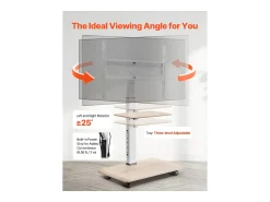 Sale Suporte para TV com Rodas SucceBuy, Ecrãs de 81,2,8-177,8 cm, Carrinho Móvel, Rotação de 25°, Altura Ajustável, 40 kg, VESA 60 x 40 cm, Quarto/Exterior Bege