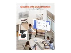 Suporte para TV com Rodas SucceBuy, para Televisores/LED/LCD/OLED (139,7-254 cm), Carrinho Portátil, Até 92,99 kg, VESA 80x60 cm, Sala de Estar/Escritório/Exterior^ Móvel De Tv