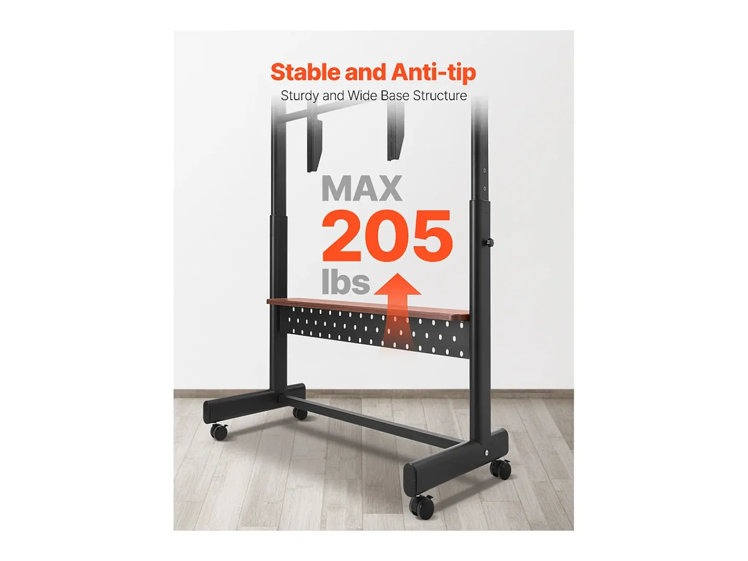 Suporte para TV com Rodas SucceBuy, para Televisores/LED/LCD/OLED (139,7-254 cm), Carrinho Portátil, Até 92,99 kg, VESA 80x60 cm, Sala de Estar/Escritório/Exterior^ Móvel De Tv