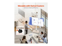 Móvel De Tv* Suporte para TV com Rodízios SucceBuy, Ecrãs de 812,8-1778 mm,Carrinho Móvel, Rotação de 25°, Altura Ajustável, 40 kg, VESA 60 x 40 cm,Sala de Estar/Exterior Bege