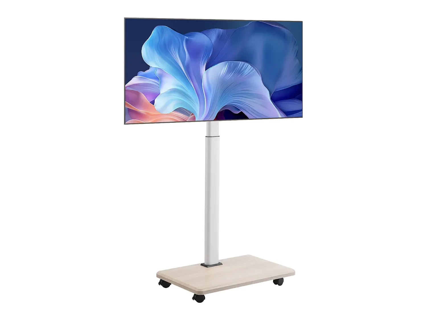 Móvel De Tv* Suporte para TV com Rodízios SucceBuy, Ecrãs de 812,8-1778 mm,Carrinho Móvel, Rotação de 25°, Altura Ajustável, 40 kg, VESA 60 x 40 cm,Sala de Estar/Exterior Bege