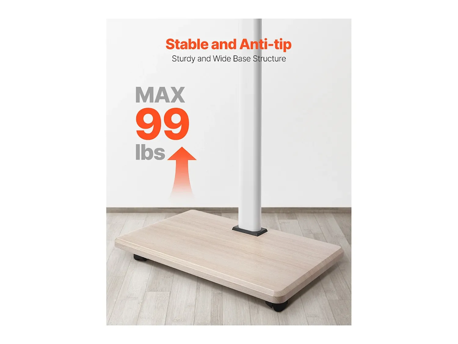 Móvel De Tv* Suporte para TV com Rodízios SucceBuy, Ecrãs de 812,8-1778 mm,Carrinho Móvel, Rotação de 25°, Altura Ajustável, 40 kg, VESA 60 x 40 cm,Sala de Estar/Exterior Bege