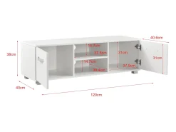Móvel De Tv*Mobikasa Suporte para TV com suporte para TV de 120 cm 03_0005871 Branco