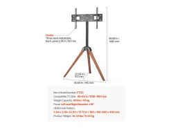Móvel De Tv| Suporte para TV com Tripé SucceBuy , Para Quarto, Estúdio, Sala de Estar, Compatible com Ecrãs Planos/Curvos de 1016-1651 mm, Capacidade de Carga 45 kg Castanho