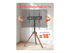Móvel De Tv| Suporte para TV com Tripé SucceBuy , Para Quarto, Estúdio, Sala de Estar, Compatible com Ecrãs Planos/Curvos de 1016-1651 mm, Capacidade de Carga 45 kg Castanho