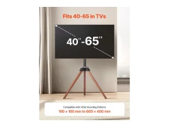 Móvel De Tv| Suporte para TV com Tripé SucceBuy , Para Quarto, Estúdio, Sala de Estar, Compatible com Ecrãs Planos/Curvos de 1016-1651 mm, Capacidade de Carga 45 kg Castanho