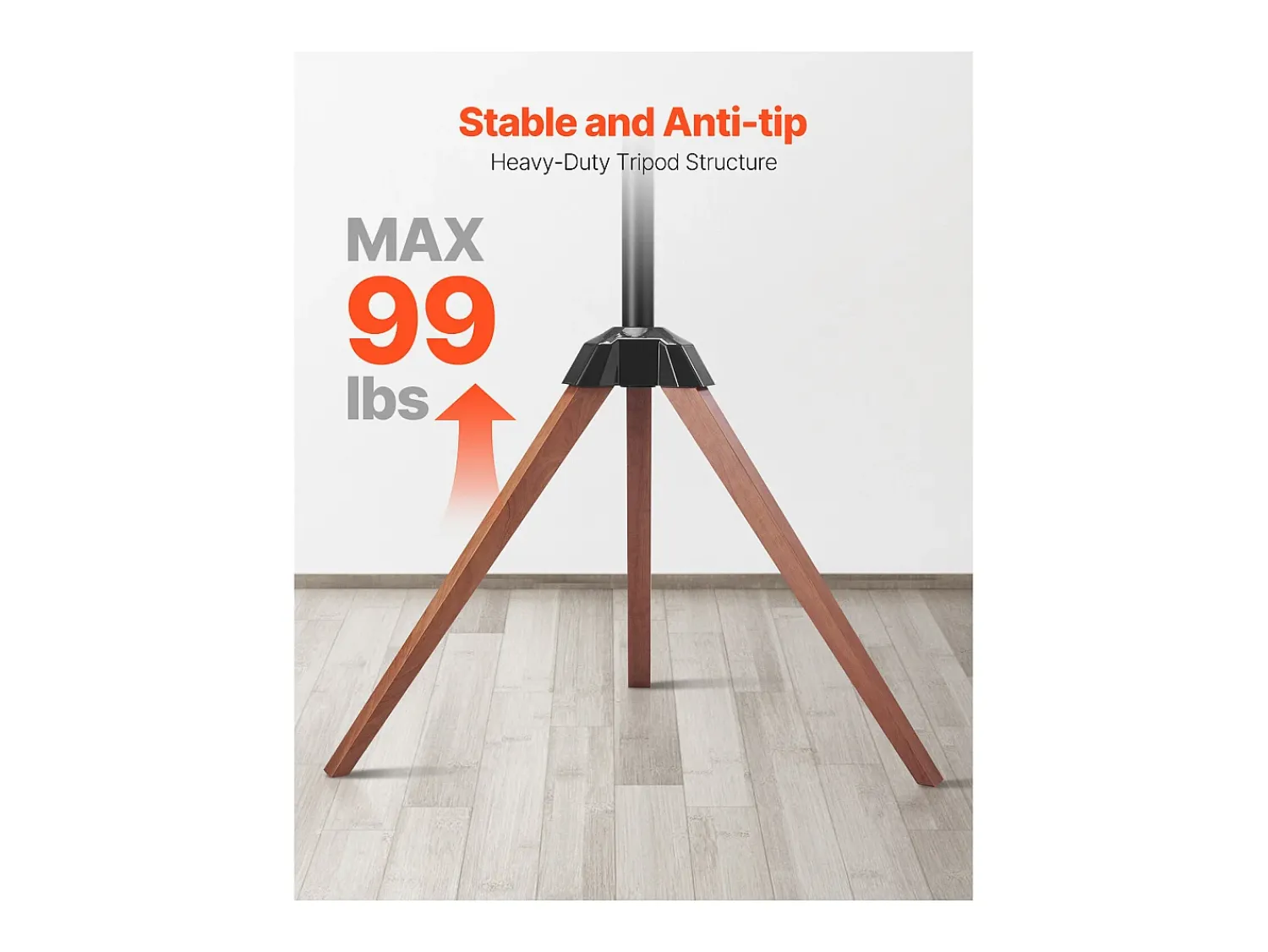 Móvel De Tv| Suporte para TV com Tripé SucceBuy , Para Quarto, Estúdio, Sala de Estar, Compatible com Ecrãs Planos/Curvos de 1016-1651 mm, Capacidade de Carga 45 kg Castanho