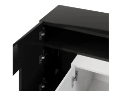 Suporte para TV de 200 cm, acabamento brilhante com iluminação LED, móvel para sala de estar, elegante superfície de vidro, .^ Móvel De Tv