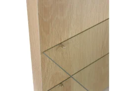 Suporte para TV de 200 cm com iluminação LED, 3 portas e prateleiras de vidro, estilo moderno e baixo, em madeira e . Preto