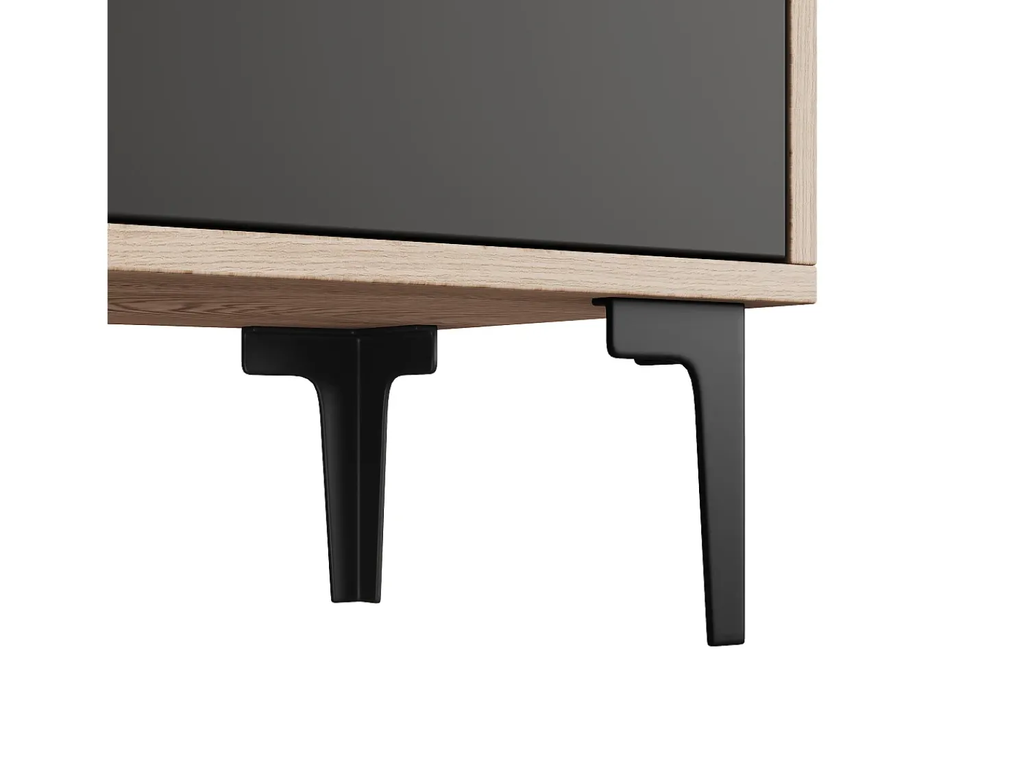 Discount Hauss Spole Suporte para TV de 80 polegadas com 3 portas - Cor e madeira Preto