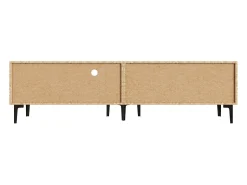 Discount Hauss Spole Suporte para TV de 80 polegadas com 3 portas - Cor e madeira Preto