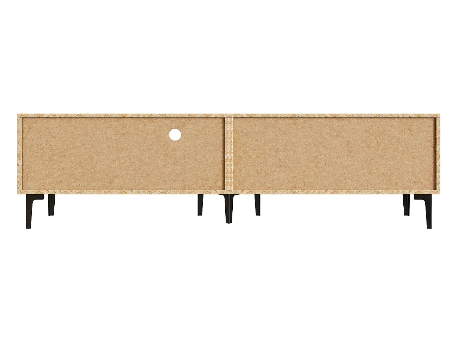 Discount Hauss Spole Suporte para TV de 80 polegadas com 3 portas - Cor e madeira Preto