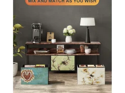 Suporte para TV de 137 x 30 x 57 cm, com iluminação LED e gavetas, com espaço de armazenamento, multicolorido. Multicor