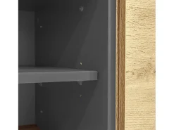 Móvel De Tv* Suporte para TV em madeira - Suporte para TV com 2 portas retráteis e 2 portas articuladas - espaço de arrumação aberto Preto