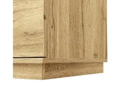 Móvel De Tv* Suporte para TV em madeira - Suporte para TV com 2 portas retráteis e 2 portas articuladas - espaço de arrumação aberto Preto