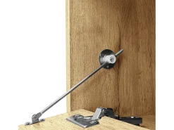 Móvel De Tv* Suporte para TV em madeira - Suporte para TV com 2 portas retráteis e 2 portas articuladas - espaço de arrumação aberto Preto