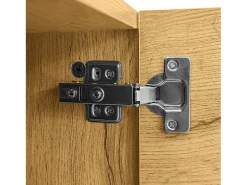 Suporte para TV em madeira - Suporte para TV de três portas com pés em metal em U - Arrumação aberta - para sala de estar Natural claro