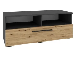 Suporte para TV haaus Kos, 1 porta, 2 prateleiras, Antracite/Chêne Artisan, 95 x 40 x 39 cm^ Móvel De Tv