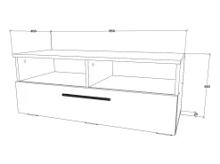 Suporte para TV haaus Kos, 1 porta, 2 prateleiras, Antracite/Chêne Artisan, 95 x 40 x 39 cm^ Móvel De Tv