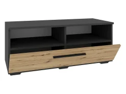 Suporte para TV haaus Kos, 1 porta, 2 prateleiras, Antracite/Chêne Artisan, 95 x 40 x 39 cm^ Móvel De Tv
