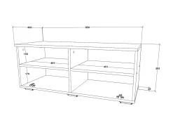 Suporte para TV haaus Kos, 1 porta, 2 prateleiras, Antracite/Chêne Artisan, 95 x 40 x 39 cm^ Móvel De Tv
