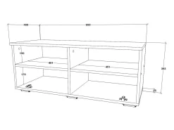 Suporte para TV haaus Kos, 1 porta, 2 prateleiras, Antracite/Chêne Artisan, 95 x 40 x 39 cm^ Móvel De Tv