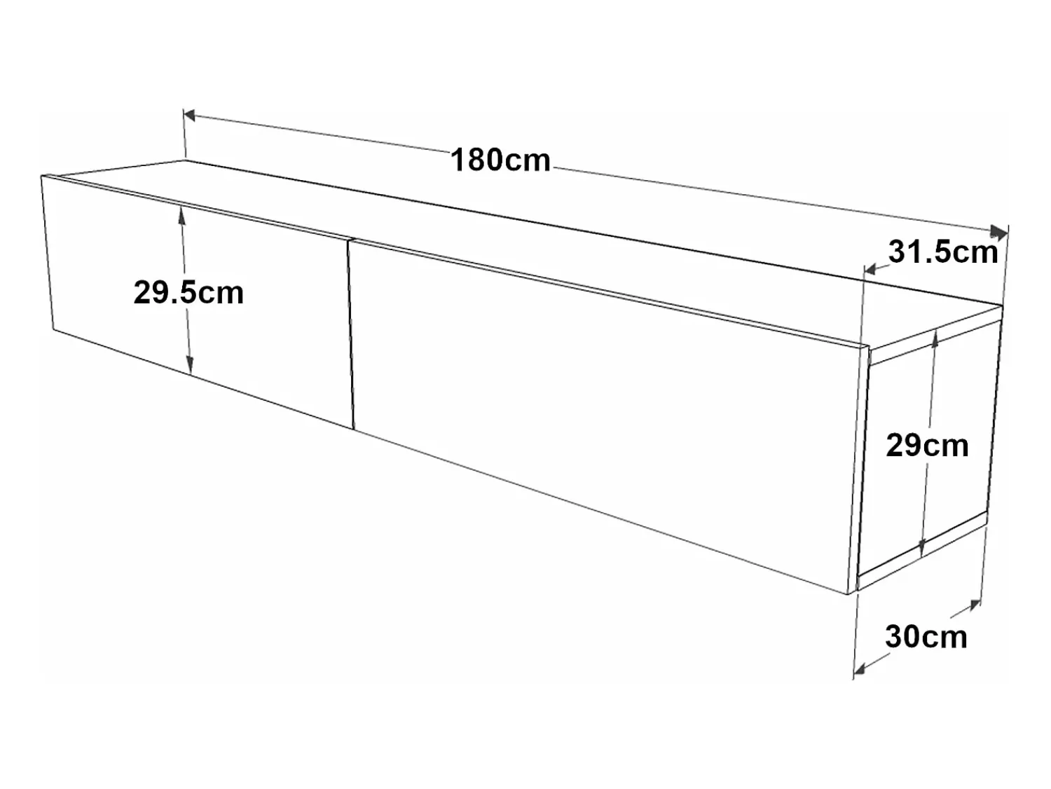 Móvel De Tv|Helloshop26 Suporte para TV Lapinlahti com 2 portas 29,5 x 180 x 31,5 cm efeito carvalho rústico/branco 03_0007789 Bege