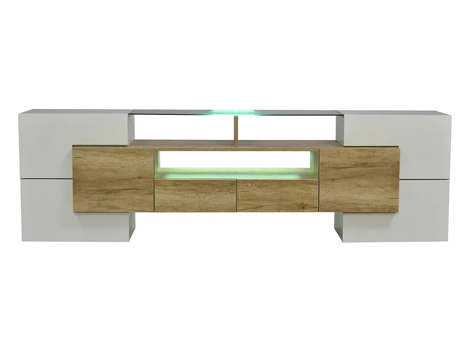 New Suporte para TV LED, Móvel Alto para TV para Sala de Estar, com Espaço de Armazenamento, 200 x 30 x 60 cm, e Madeira Branco