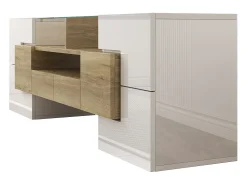Online Suporte para TV LED, Móvel Alto para TV para Sala de Estar, com Espaço de Armazenamento, 150 x 30 x 50 cm, e Madeira Branco