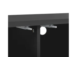 Sale Suporte para TV - Suporte para TV com 4 portas com estrutura em treliça - detalhes dourados e pés ajustáveis Preto