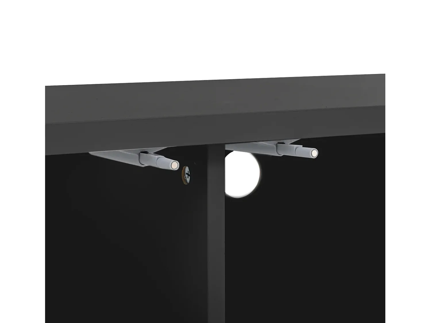 Sale Suporte para TV - Suporte para TV com 4 portas com estrutura em treliça - detalhes dourados e pés ajustáveis Preto