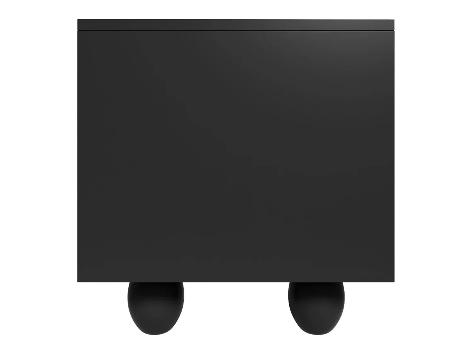 Móvel De Tv* Suporte para TV - Suporte para TV com 2 gavetas e 2 portas - Pés redondos em madeira maciça Preto
