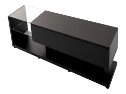 Suporte para TV - Suporte para TV para sala de estar com iluminação LED ajustável - 2 gavetas e espaço de arrumação aberto^ Móvel De Tv