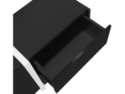 Móvel De Tv* Suporte para TV Brilhante - Suporte para TV com 1 Gaveta e 4 Portas - com Iluminação LED - para Sala de Estar Preto