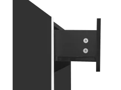 Móvel De Tv* Suporte para TV Brilhante - Suporte para TV com 1 Gaveta e 4 Portas - com Iluminação LED - para Sala de Estar Preto